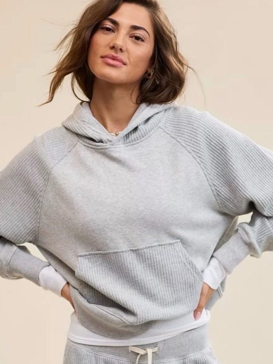aerie Tops - Aerie Essential Waffle Hoodie Gray Size XS